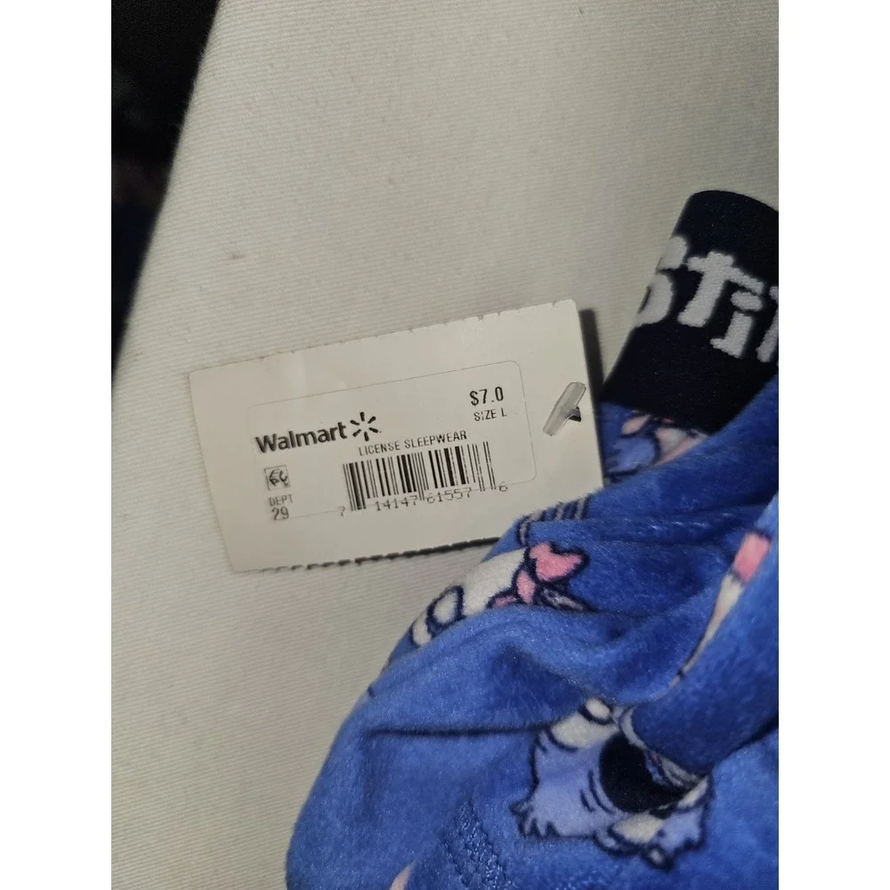 DISNEY STITCH WOMEN'S PAJAMA PJ's Sleep PANTS / Pockets Velour L - Picture 3 of 3